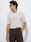 Ascot Taupe Stripe Relaxed-Fit Cotton-Blend Polo T-Shirt