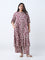 Diza Mauve Ikat Detailed A-Line Kurta