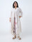 Diza Beige Botanical Design A-Line Kurta