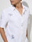 Ascot White Leaf Patterned Relaxed-Fit Shirt