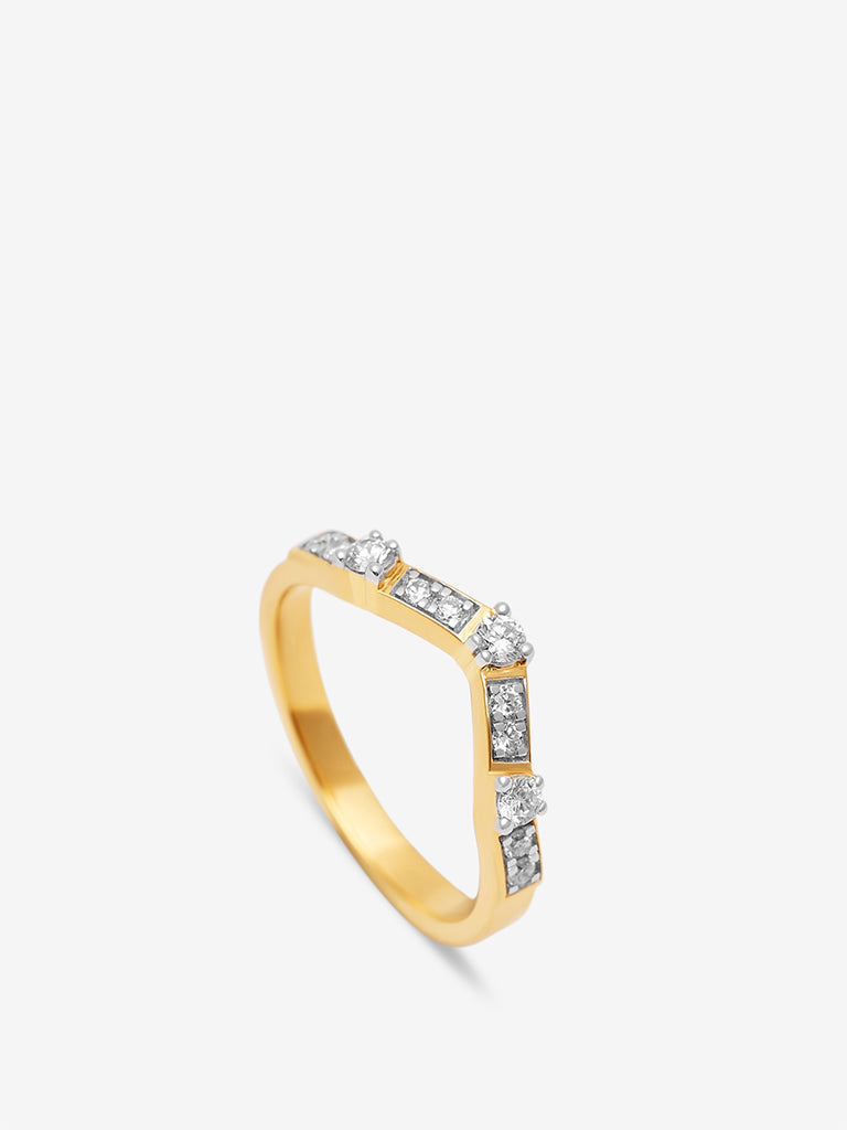 Chevron Lab Diamond Ring