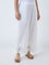 Diza White Floral Embroidered Ethnic Pants