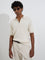 Ascot Off-White Relaxed-Fit Quarter-Zip Polo T-Shirt