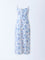 Bombay Paisley Blue Botanical Design Cotton Straight Dress