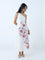 Bombay Paisley Off-White Floral Cotton One-Shoulder Dress