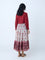 Bombay Paisley Red Floral Cotton Tiered Dress with Jacket