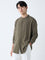 ETA Olive Striped Relaxed-Fit Cotton Shirt