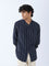 ETA Navy Striped Relaxed-Fit Cotton Shirt