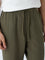 ETA Olive Textured Relaxed-Fit Mid-Rise Cotton Pants