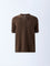 ETA Brown Knit-Textured Relaxed-Fit Polo T-Shirt