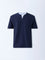 ETA Navy Solid Relaxed-Fit Cotton T-Shirt
