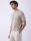 ETA Beige Woven-Textured Relaxed-Fit Cotton T-Shirt