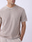 ETA Beige Woven-Textured Relaxed-Fit Cotton T-Shirt