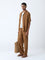 ETA Brown Solid Relaxed-Fit Cotton-Blend Shirt