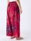 Diza Red Bandhani Print Pants