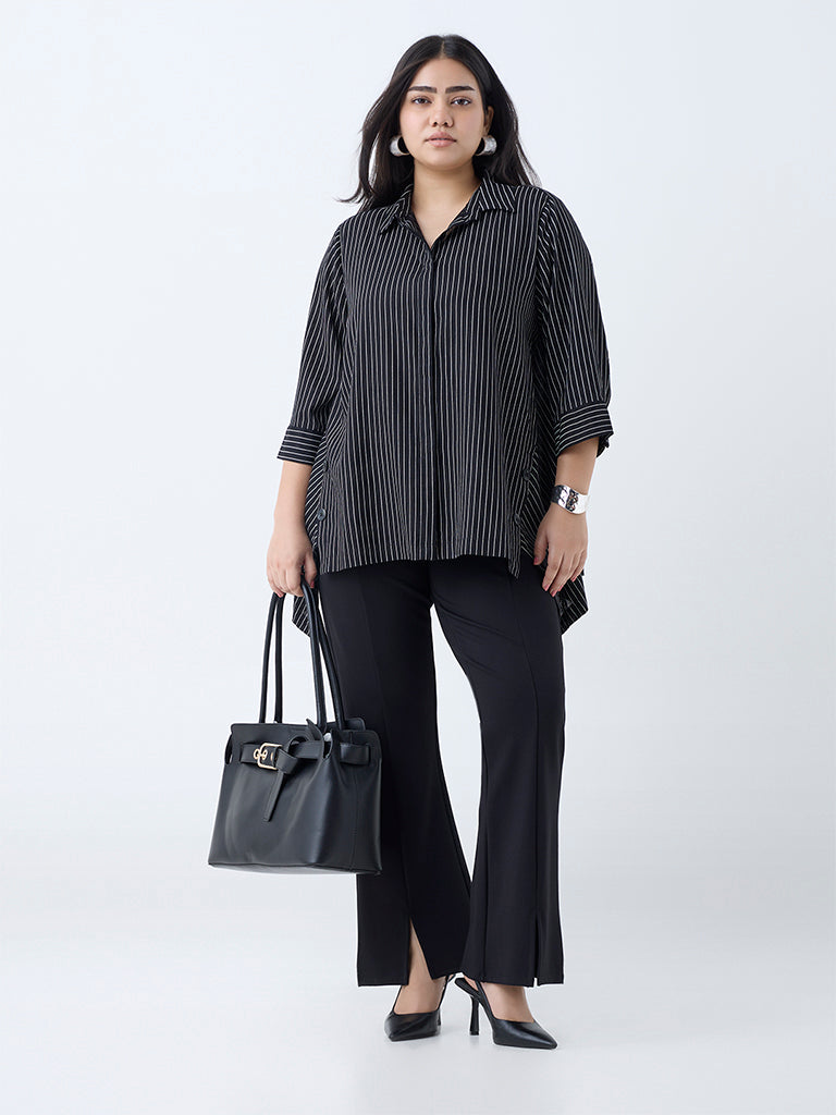 Gia Black Striped Blouse