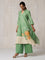 Floral Printed Green A-Line Kurta