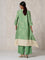 Floral Printed Green A-Line Kurta