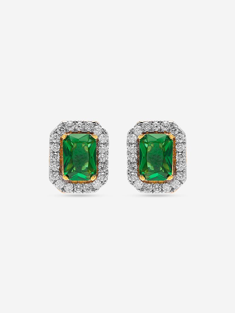 Westside X Pome Elongated Emerald Baguette Lab Diamond Stud Earrings