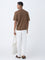 ETA Brown Knit-Textured Relaxed-Fit Cotton T-Shirt
