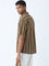 ETA Brown Stripe Relaxed-Fit Cotton-Blend Shirt
