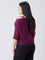 Gia Magenta Ribbed-Textured Top