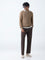Ascot Taupe Knit-Textured Relaxed-Fit Cotton Sweater