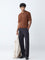 Ascot Brown Textured Relaxed-Fit Cotton-Blend Polo T-Shirt