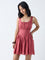 Bombay Paisley Dusty Pink Cotton A-Line Dress