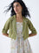 Bombay Paisley Off-White Cotton Tiered Dress with Jacket