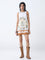 Bombay Paisley White Foliage Cotton-Blend Shift Dress
