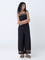 Bombay Paisley Black Embroidered Jumpsuit