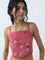 Bombay Paisley Dusty Pink Embroidered Cotton-Blend Top