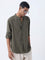 ETA Olive Textured Relaxed-Fit Cotton Shirt