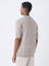 ETA Beige Self-Striped Relaxed-Fit Cotton Polo T-Shirt