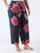 Diza Black Floral Pattern Pants
