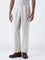 Ascot White Mid-Rise Relaxed-Fit Cotton-Blend Trousers