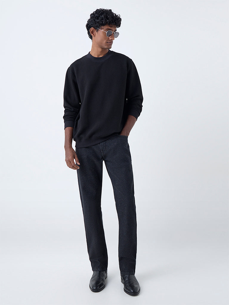 Ascot Charcoal Relaxed-Fit Mid-Rise Jeans