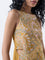 Bombay Paisley Mustard Foliage Cotton-Blend A-Line Dress