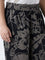 Diza Black Botanical-Printed Pants