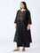 Diza Black Printed Straight Cotton Kurta