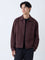 ETA Wine Textured Relaxed-Fit Cotton Jacket