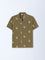 ETA Olive Embroidered Relaxed-Fit Cotton-Blend Shirt