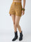 Bombay Paisley Mustard Embroidered Cotton-Blend Shorts