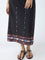 Bombay Paisley Black Embroidered Cotton A-Line Dress