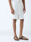 ETA White Embroidered Relaxed-Fit Mid-Rise Cotton-Blend Shorts