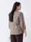 Gia Beige Floral Pattern Blouse