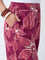 Diza Plum Floral Pattern Palazzos