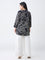 Diza Black Bandhani Leaf Design Tunic