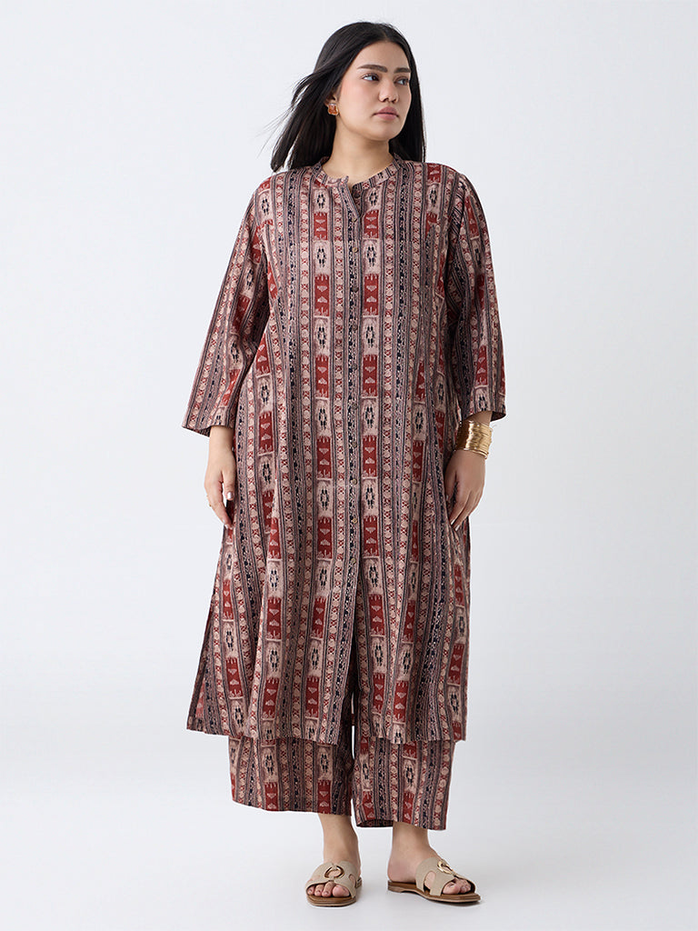 Diza Multicolour Printed A-Line Kurta